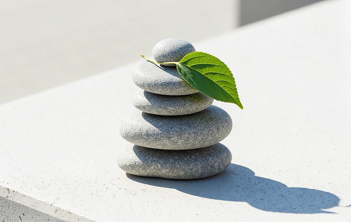 Minimalist stones symbolizing balance